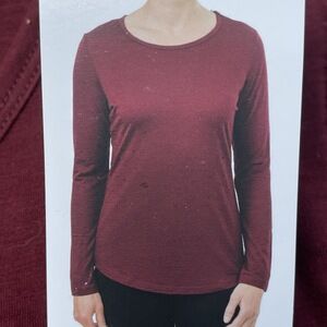 SEGMENTS Women's S Activewear Top Dark Red Merino Wool a1744